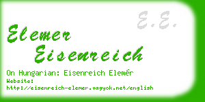 elemer eisenreich business card