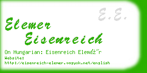 elemer eisenreich business card